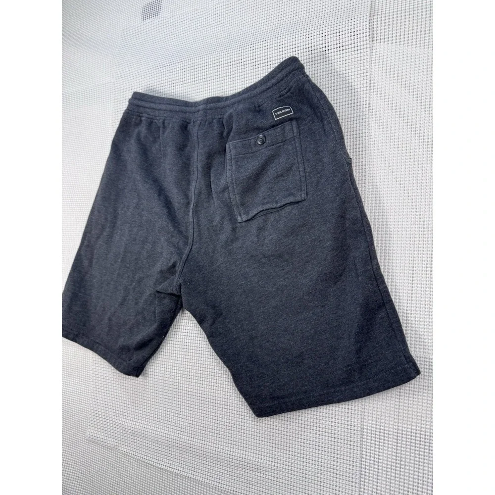 Volcom Stone Fleece Shorts Mens Small Gray Drawstring Lounge Casual A10117TS